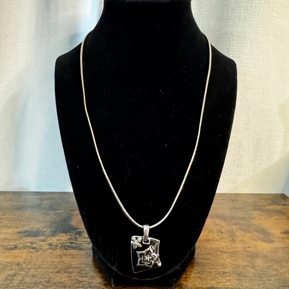 Lia Sophia Reversible Gold and Silver Tone Necklace with Flower Pendant